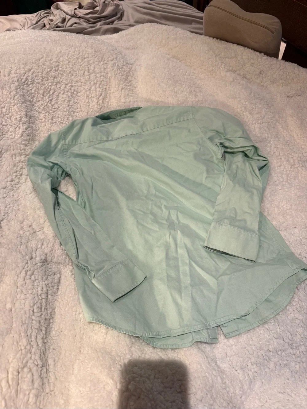 Tommy Hilfiger Mint Green Shirt Jacket with Light Blue Contrast Collar